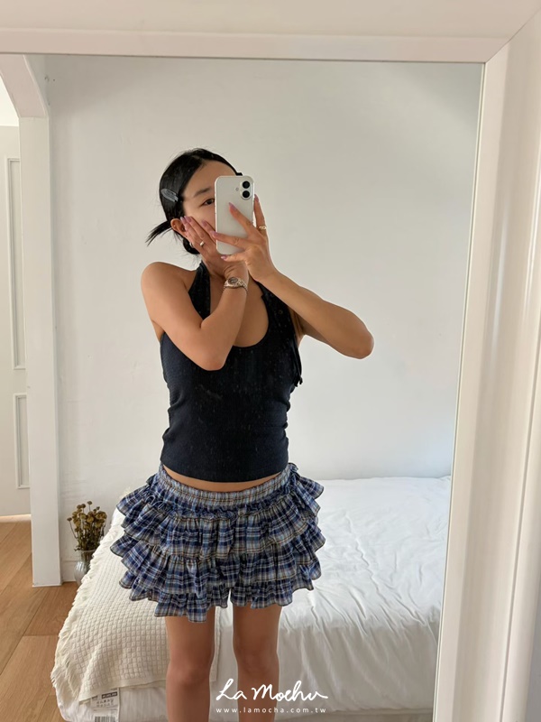 蘇格蘭格紋蛋糕褲裙